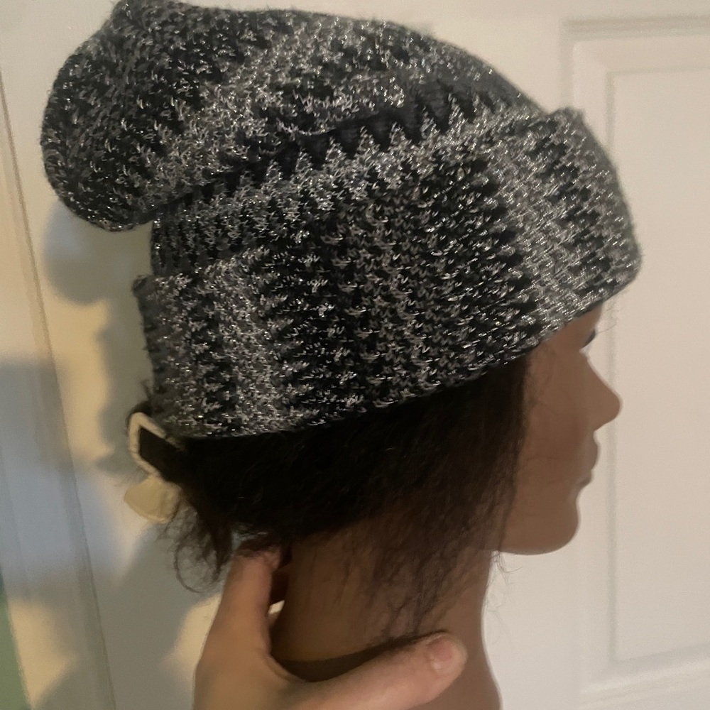 Missoni Black and Gray Metallic Wool-blend Knit Beanie